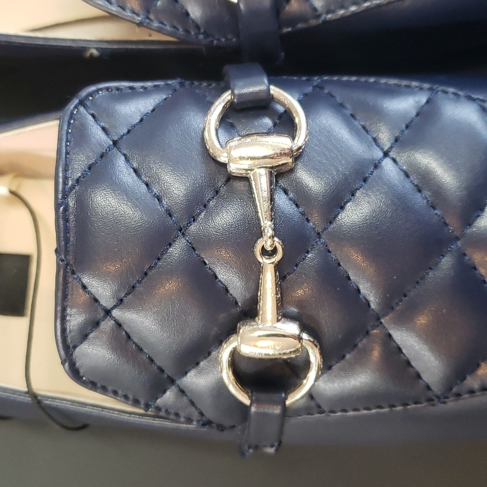 Jones New York NWT Quilted-top Blue Loafer with Buckle Detail - Picture 3 of 6